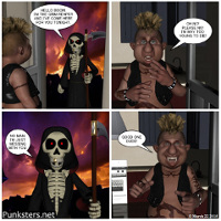 punksters punk rock comic strip logo